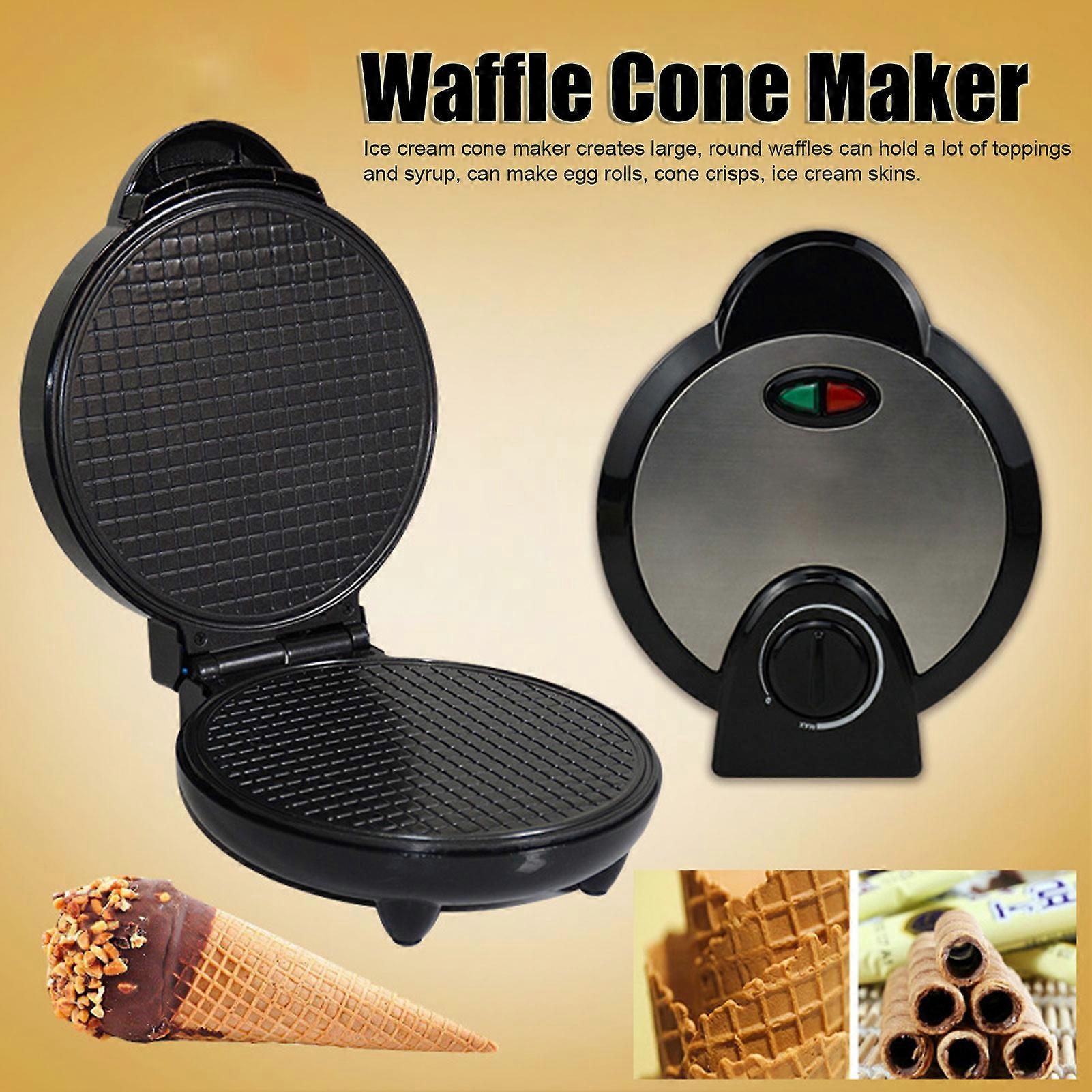 Waffle Cone Maker Nonstick Homemade Ice Cream Cone Machine With Shaper Roller EU Plug 220V