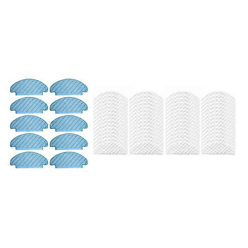 60 Pcs Mop Cloths Pour Ecovacs Deebot T8 Aspirateur Accessoires Mop Floor Cleaning Cloth Bleu & Blanc