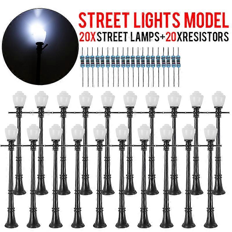 10Set LCX04 Model LED Street Light Lamppost HO Scale LEDs W/Resistors for Model Park Scenery Decorations