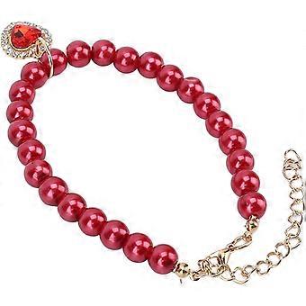 Dog Collar, Stylish, Elegant, Heart-shaped, Casual, Resin Material, Gift Choice, Pet Collar, Cat Collar, Daily Party (Red)