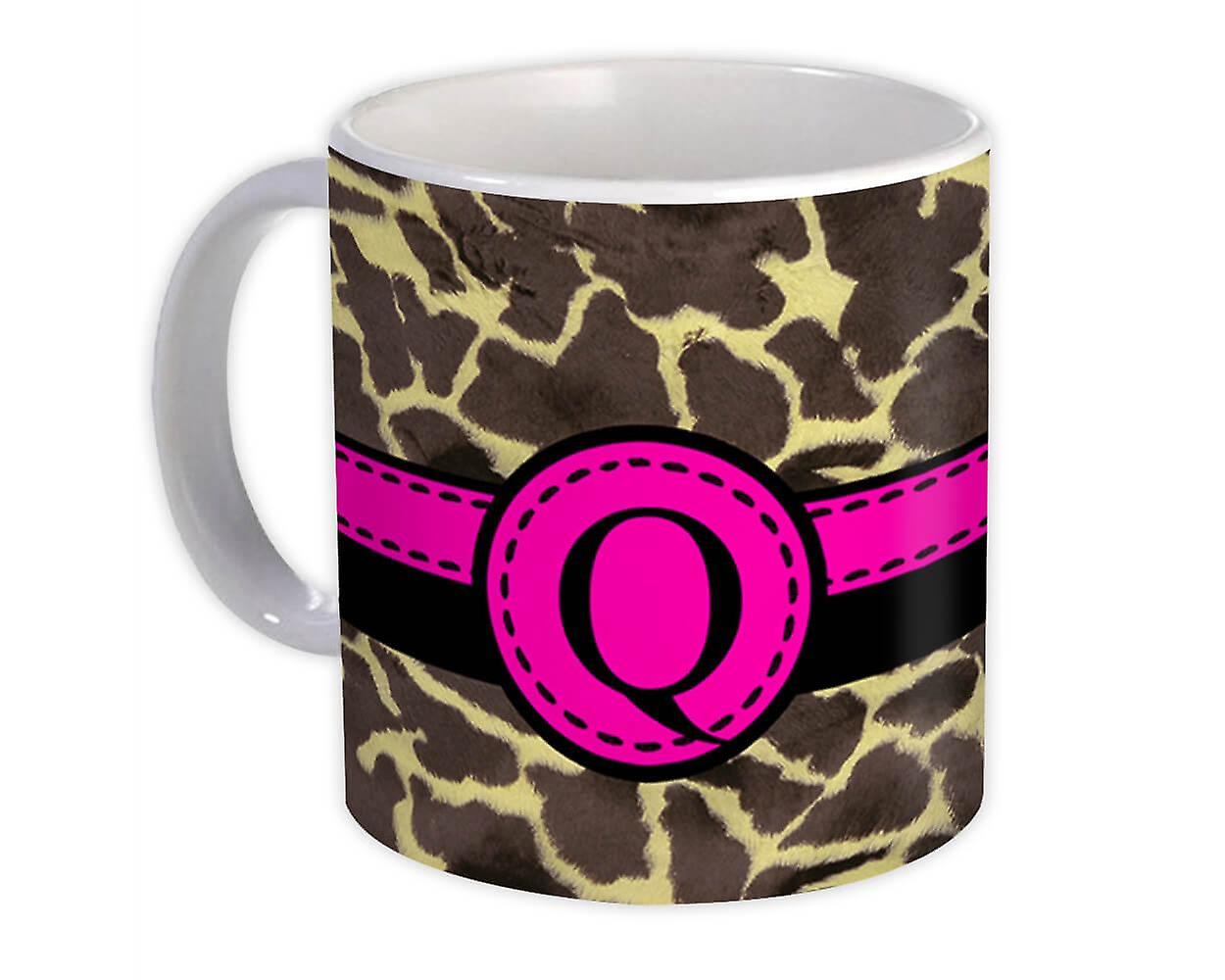 Gift Mug: Monogram Letter Q Giraffe