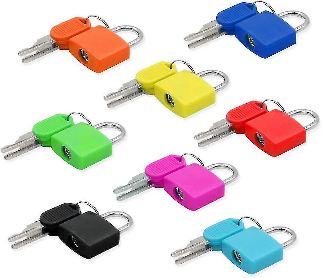8 small small padlocks with 2 keys, mini Key padlock, Locker set padlock, small suitcase padlock, ke