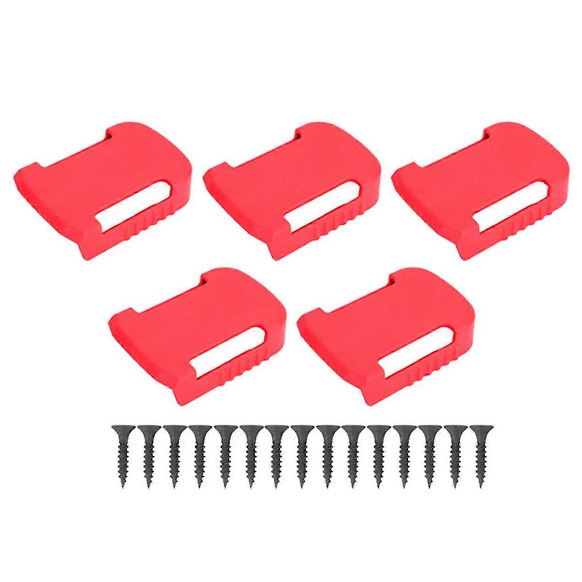 5Pcs Battery Storage Rack Case for 5pin 20V Battery Pylons Buckle Holder Wall Mount Dock Holder A