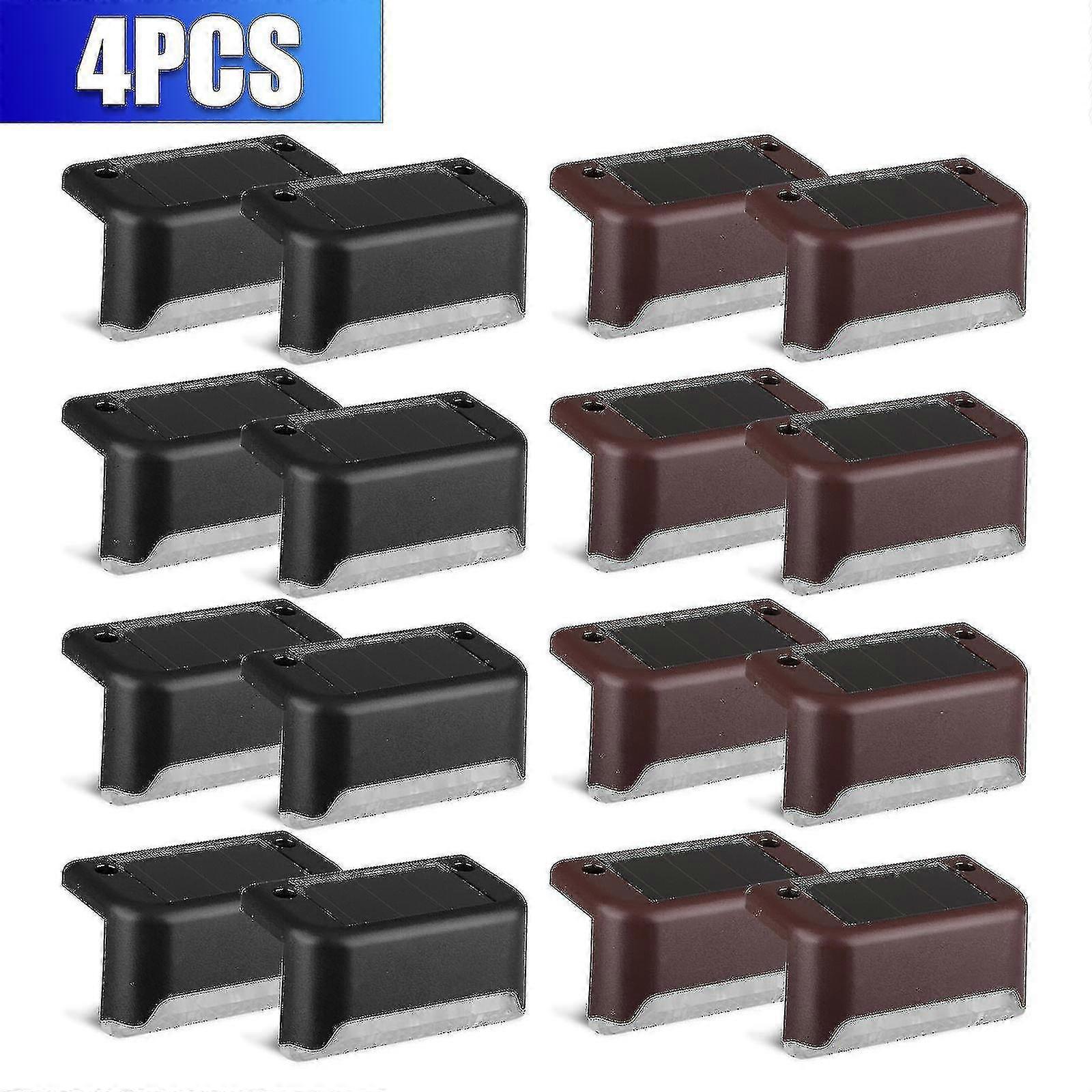 4pcs οδηγημένα ηλιακά φω'τα καταστρωμάτων, φράκτης μετά τα ηλιακά φω'τα για το βήμα σκαλοπατιών λιμνών αίθριων και το μονοπάτι, στεγανά οδηγημένα φω'τα καταστρωμάτων αυτόματα on/off ηλιακός που τροφοδοτούνται έξω
