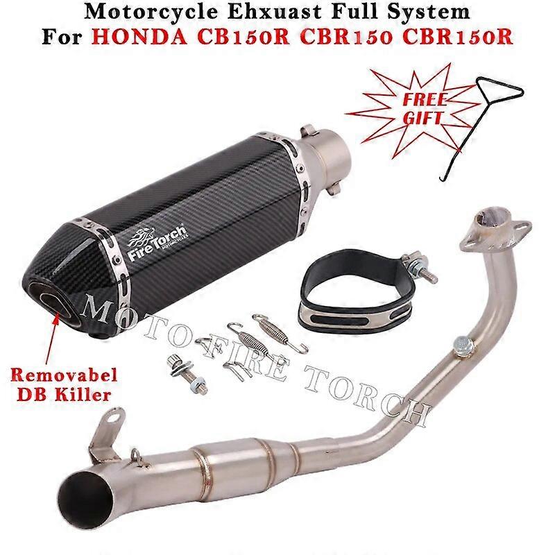 Motorrad Auspuff Flucht modifiziert Voll system Schall dmpfer Front Link Rohr DB Killer Slip auf fr Honda CB150R Cbr150 CBR150R CB 150R