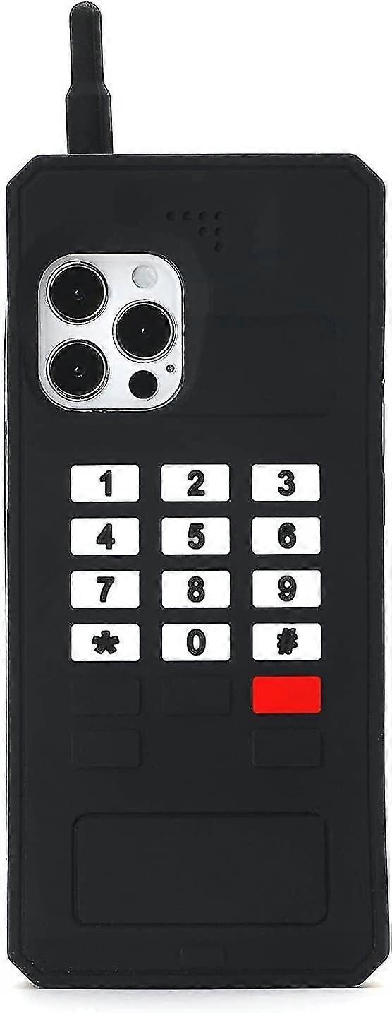 Kawaii Phone Case For Iphone 14 Pro Max,cute Cartoon Retro Phone Case With Keychain Retro Classic Cellular Phone 3d Iphone 14 Pro Max Case Black Soft