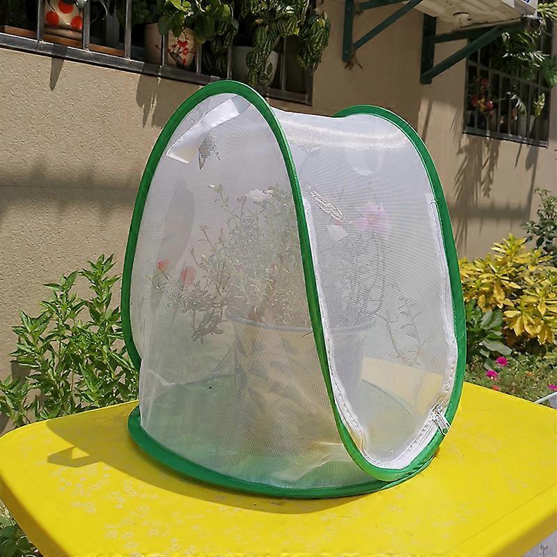 Green Mini Plant Greenhouse Tent with Transparent Cover Protected Plant Grow House, Portable Folding Gardening Plant Cover Protector Net Observation I