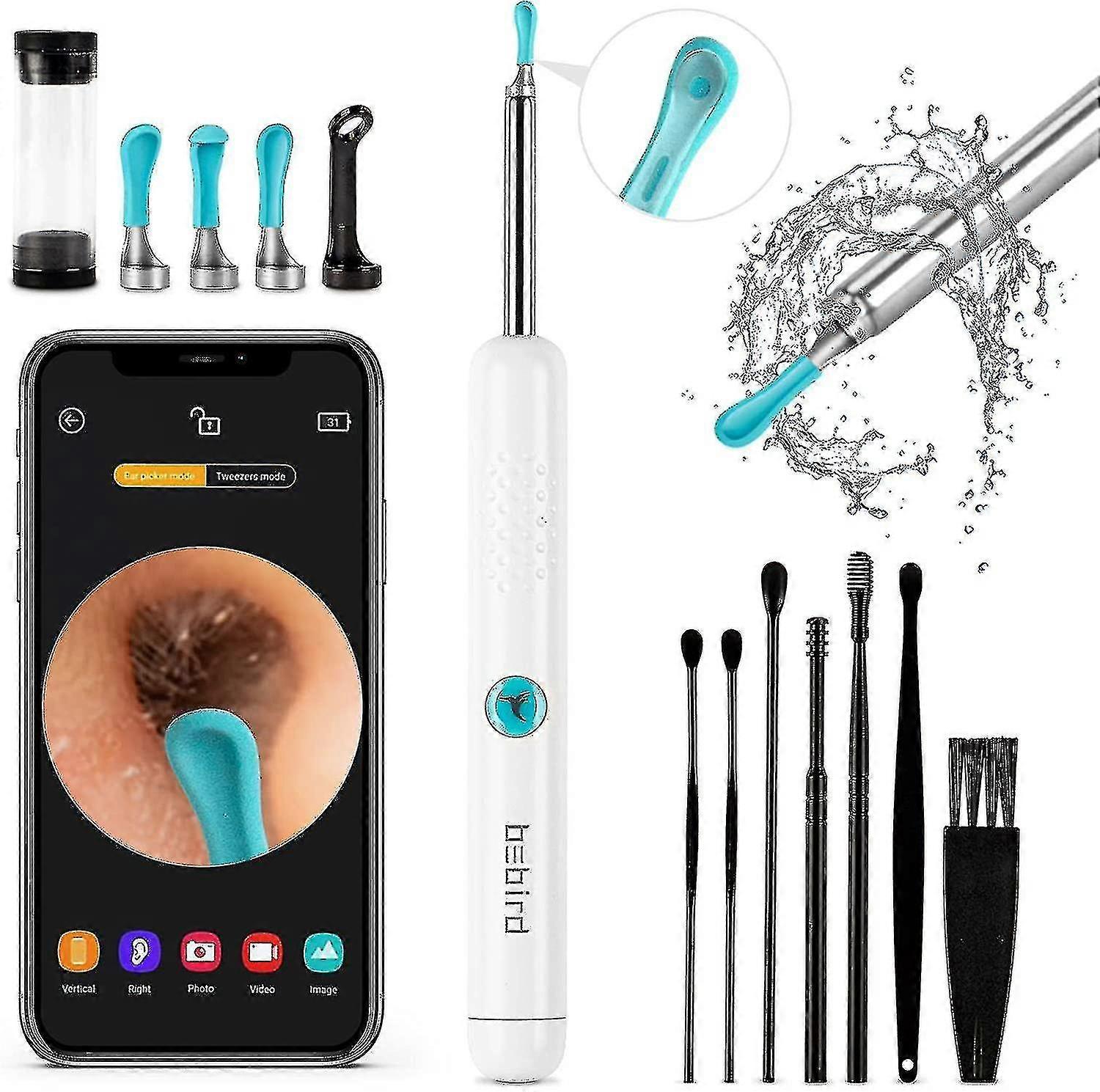 Ear Wax Removal Tool Camera - R1 D Anti-fall Off Eartips Ear With Camera, Wireless With 1080p Hd Ear Camera, Earwax