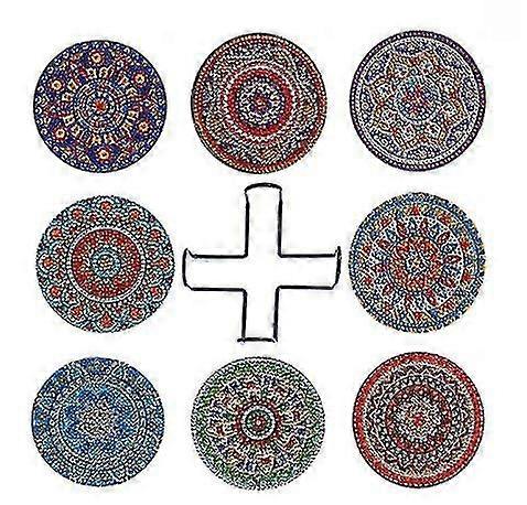 8 Pcs Diamond Painting Coasters With Holder, Diy Mandala Coasters Diamond Painting Kits For Beginners Adults
