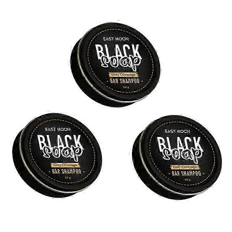 3pcs髪の黒ずみシャンプーバー白髪カバーソープ高速効果的な修復グレーホワイトカラー染料男性用