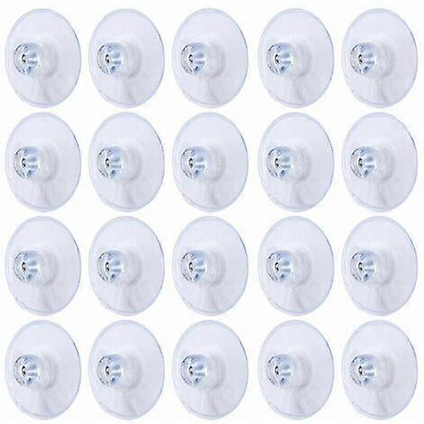 20 Packs 45mm Large PVC Plastic Suction Cups Without Hooks, Clear