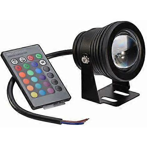 Chiyuan LED Light Remote Control Underwater Light Color Changing Aquarium Pond Light (Black Shell RGB) 10W