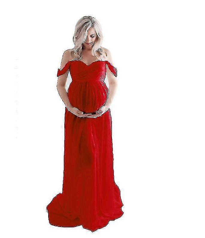 Robe de maternité pour chiffon Robe Split Front Maxi Robes de grossesse