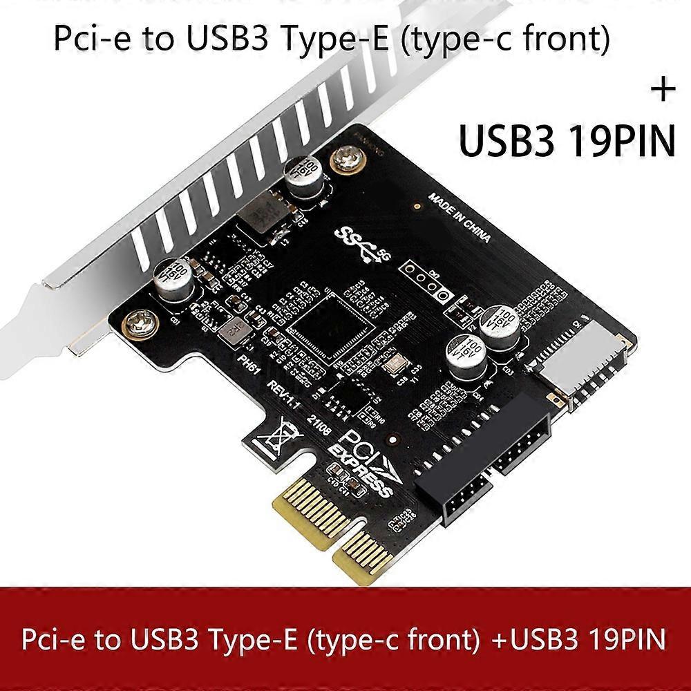 3070 Graphics Card PCI Express Card PCI-E To USB3 Type-E Front Panel Type-C 19P 20P Expansion Card Compatible PCI-E X1 X4 X8 X16 Interface Riitop PCIe To Type E