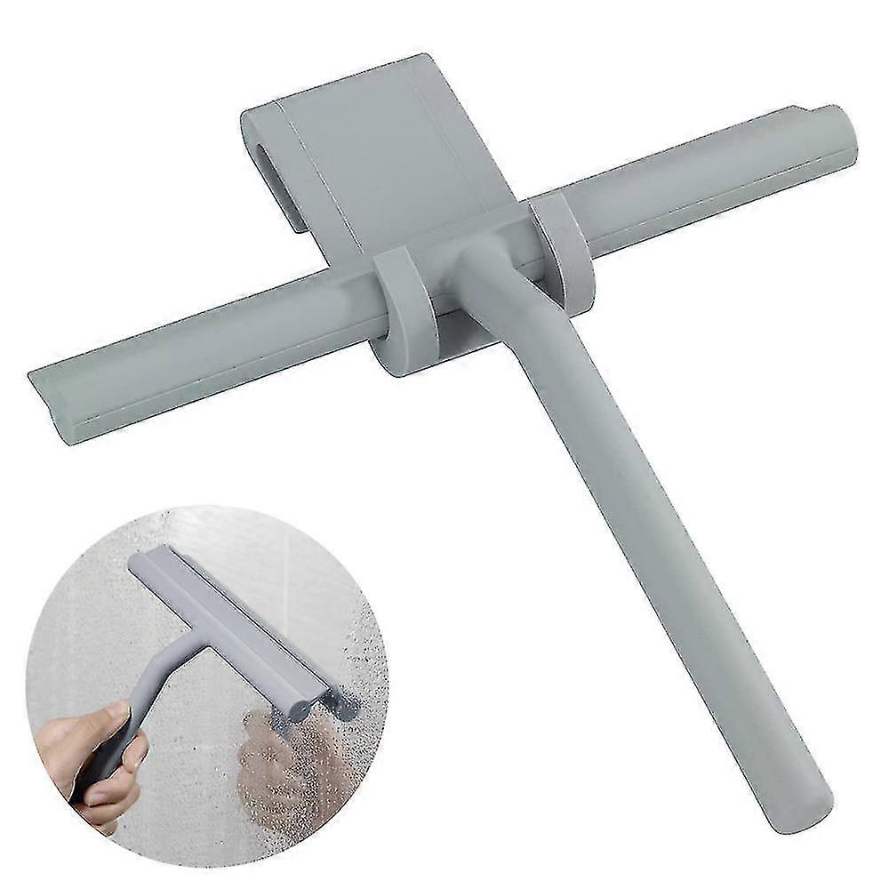 Shower Squeegee Window Glass Wiper Scraper Cleaner With Silicone Blade & Holder Hook