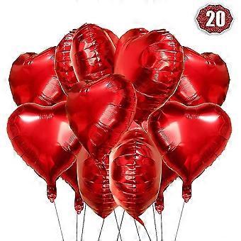 20 Pcs 18 Inch Premium Heart Balloons, Heart Shape Helium Balloons