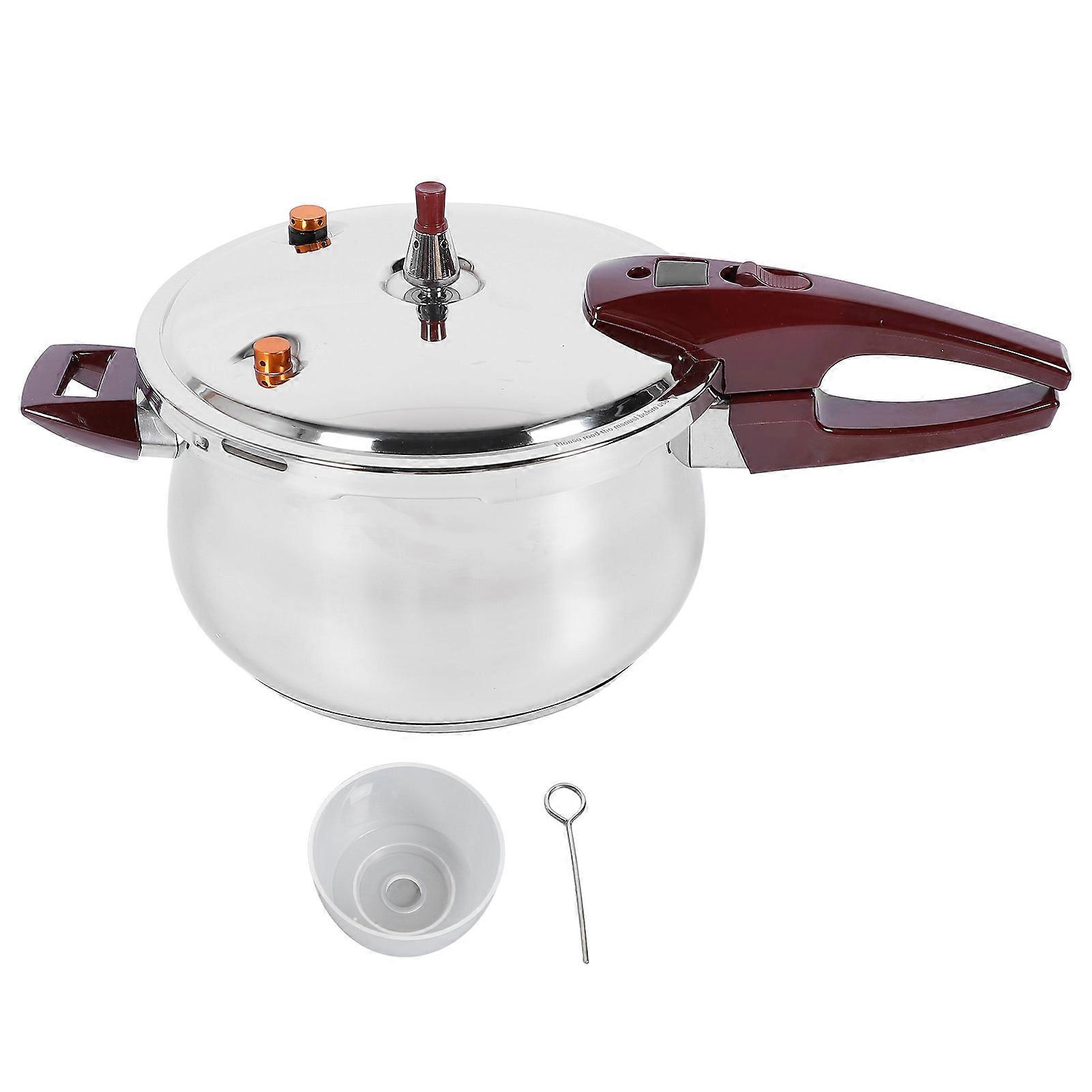 ステンレス製圧力鍋シチュー調理鍋大容量Oリング付きガス電磁調理器と互換性があります7L直径24cm / 9.4in