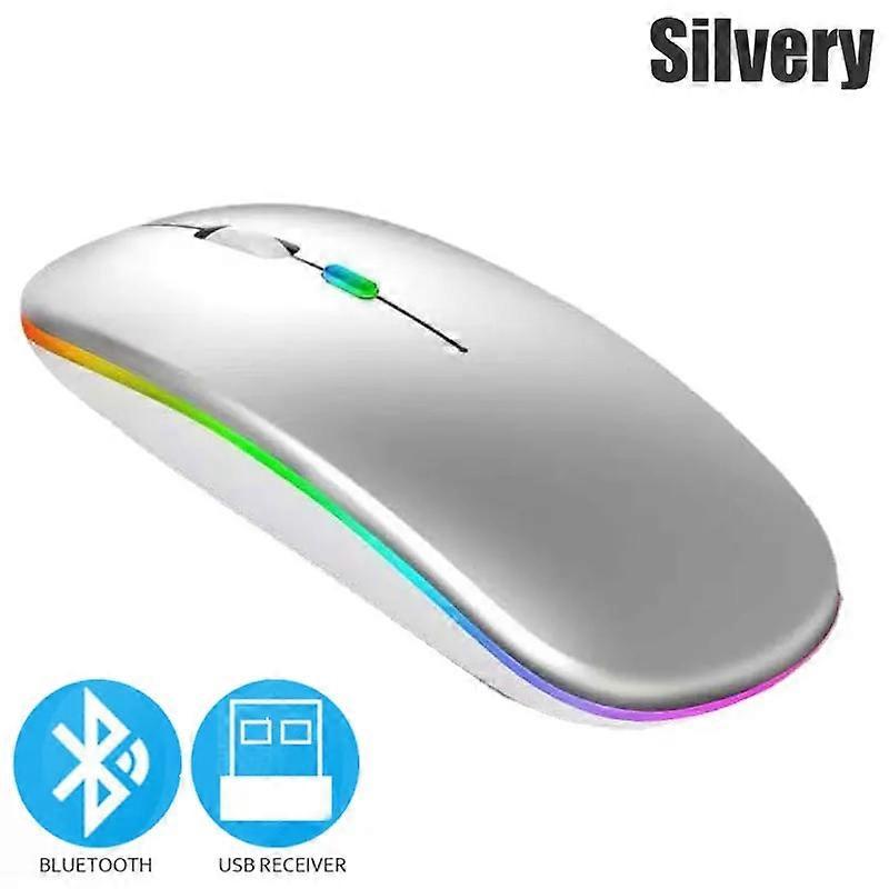 Bluetoooth 5.0 Wireless Mouse With USB Rechargeable RGB Light For Laptop Computer PC Macbook Gaming Mouse 2.4GHz 1600DPI Mice & Trackballs