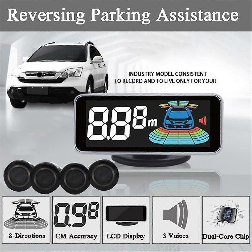 4 Sensors Parking Sensor Reversing Radar Detector LED Digital Auto Parktronic Assistance Alarm System FOR All Car