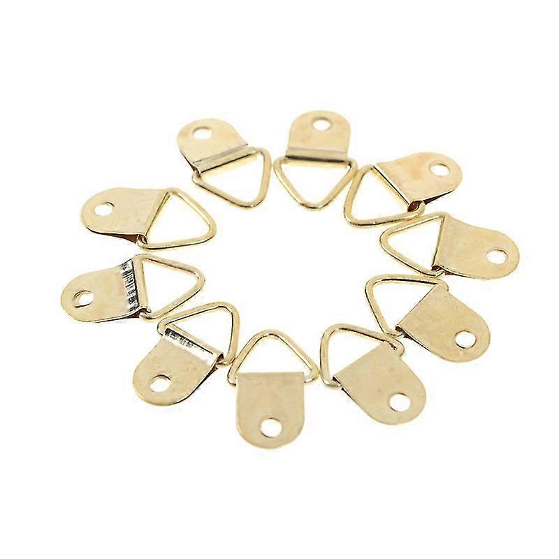 10pcs Dリングフックゴールデン真鍮トライアングルフォトフォトフォトフレームウォールマウントハンガーshytmv