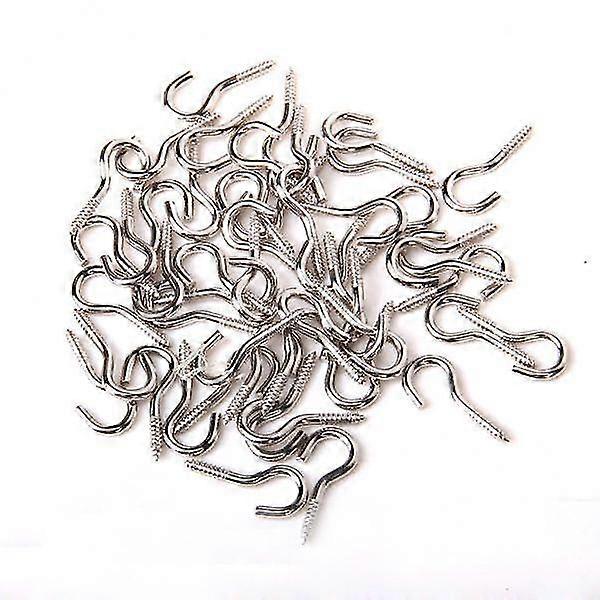 7x50pcs Screw Hook Eye Silver