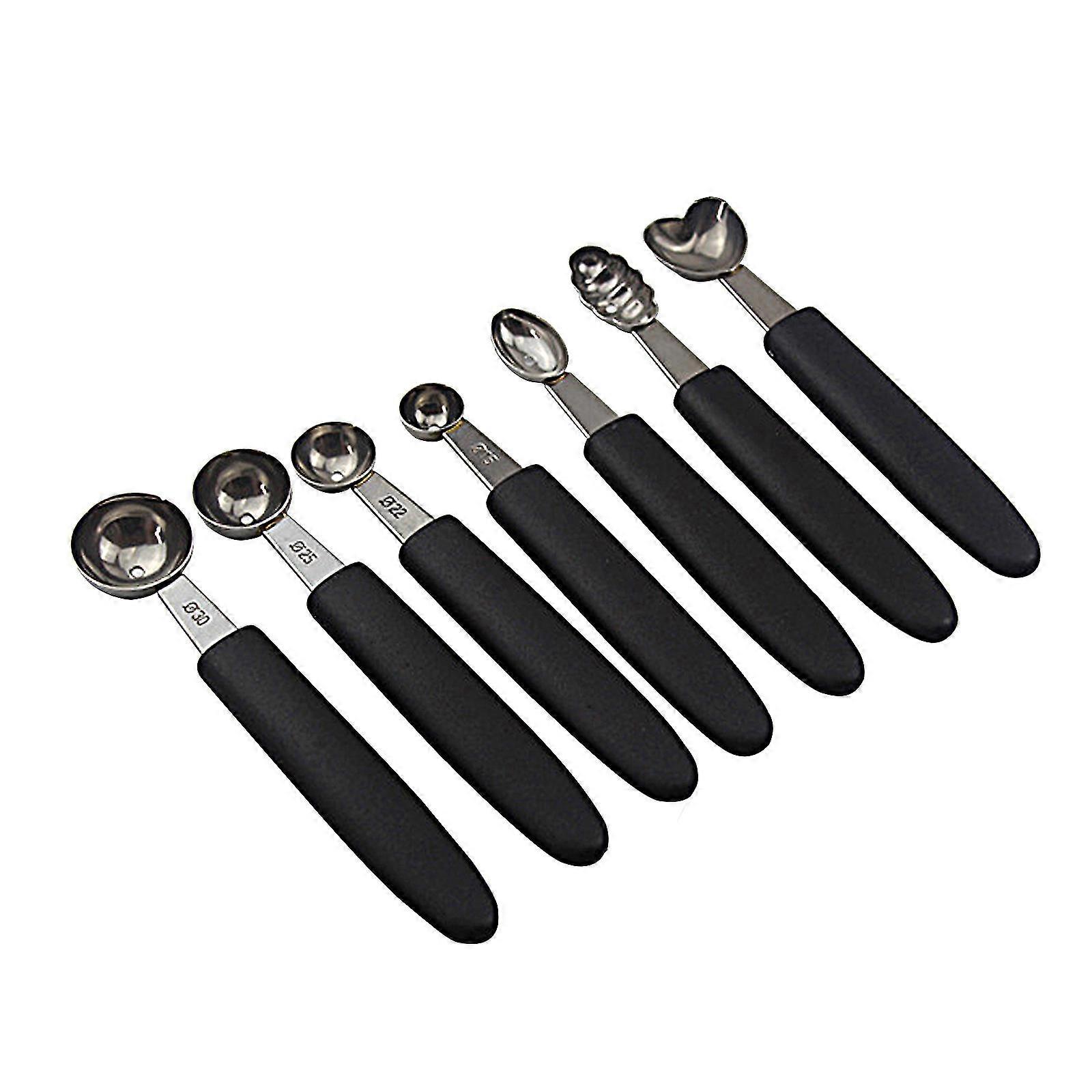 7pcs Stainless Ice Cream Digging Spoon Kitchen Tools Ball Steel Platter Tool