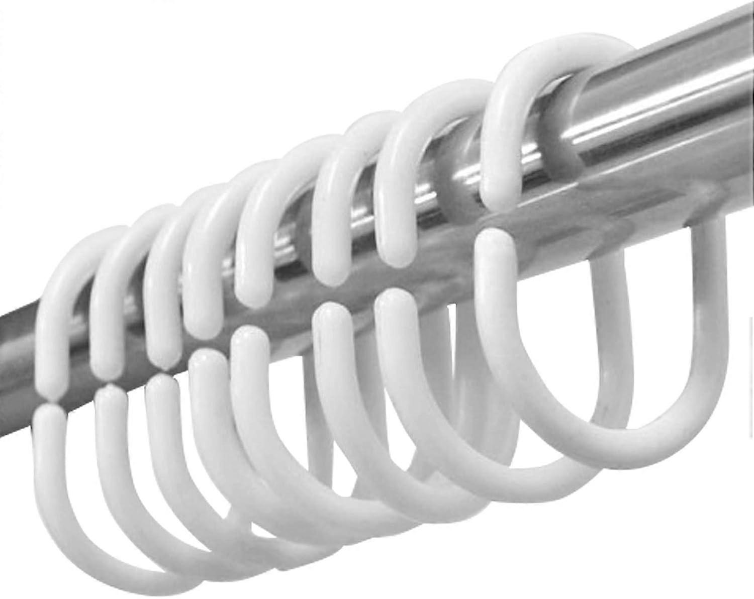 24pcs C Shaped Plastic Shower Curtain Rings Curtain Hooks for Door Curtain, Window Curtain