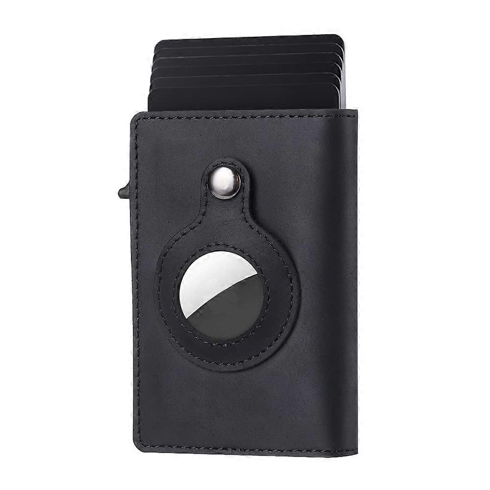 Men's Slim Wallet Airtag With Money Clip Rfid Blocking Credit Card Holder Simple Smart Wallet For Men With Gift Boxblack