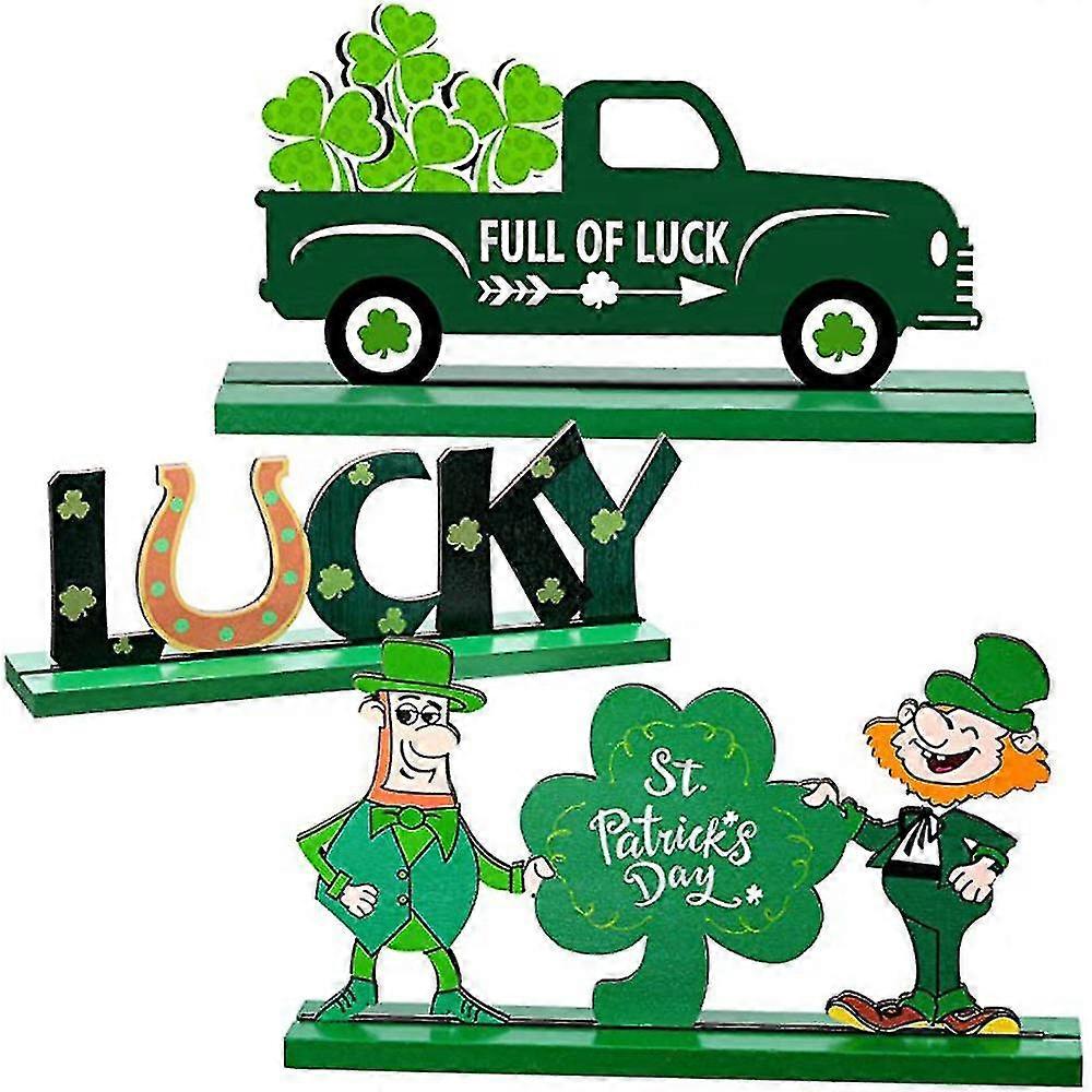 3pcs St. Patrick's Day Table Signe Décoration Compatible Avec Table à Manger