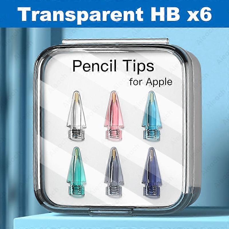 Aieach 6pcs Appl Pencil Nib For Apple iPads Pencil 1st 2nd Generation Double Layer 2B HB Thin Replace Tips For Apple Pencil Tip