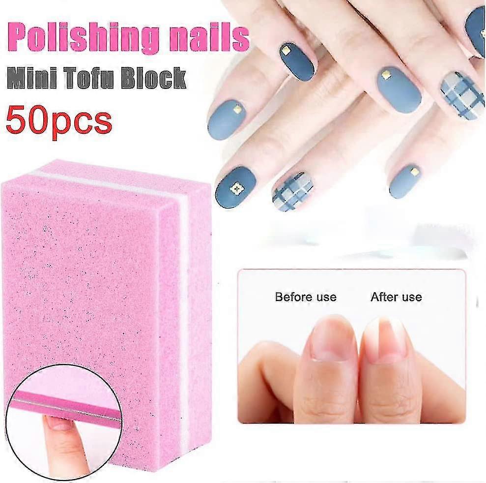 50pcs Double-sided Nail Buffer Blocks Mini Nail File Blocks Nail Sanding Buffing