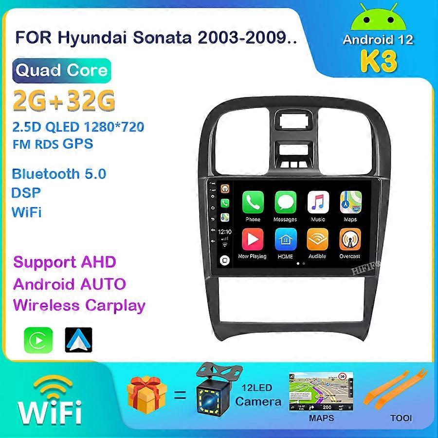 CarPlay Android 12 8G+128G Car Radio Multimedia Player For Hyundai Sonata 2003 - 2009 GPS no 2din 2 din dvd
