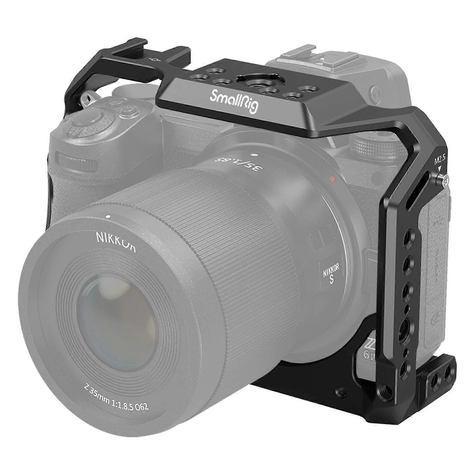 SmallRig Aluminum Alloy Cage for Nikon Z5 / Z6 / Z7 / Z6II / Z7II Camera with Built-in NATO Rail and Cold Shoe Mount for Microphone and Light