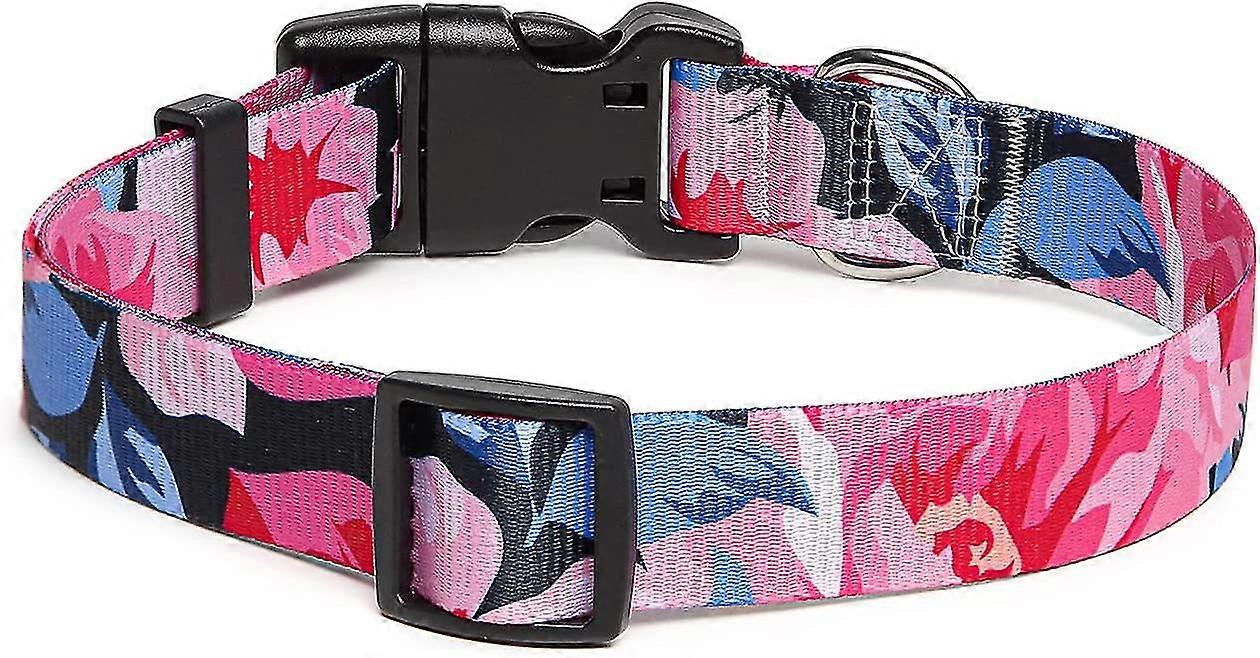 Dog Collar Trendy Pattern With Quick Release Buckle Classic Adjustable Nylon Collar