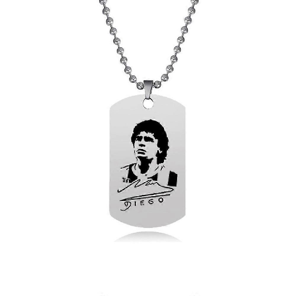 Maradona Colar de contas Futebol Super Star Tag Pingente Fãs Presentes Com Corrente Futebol Simples Colar de Rua