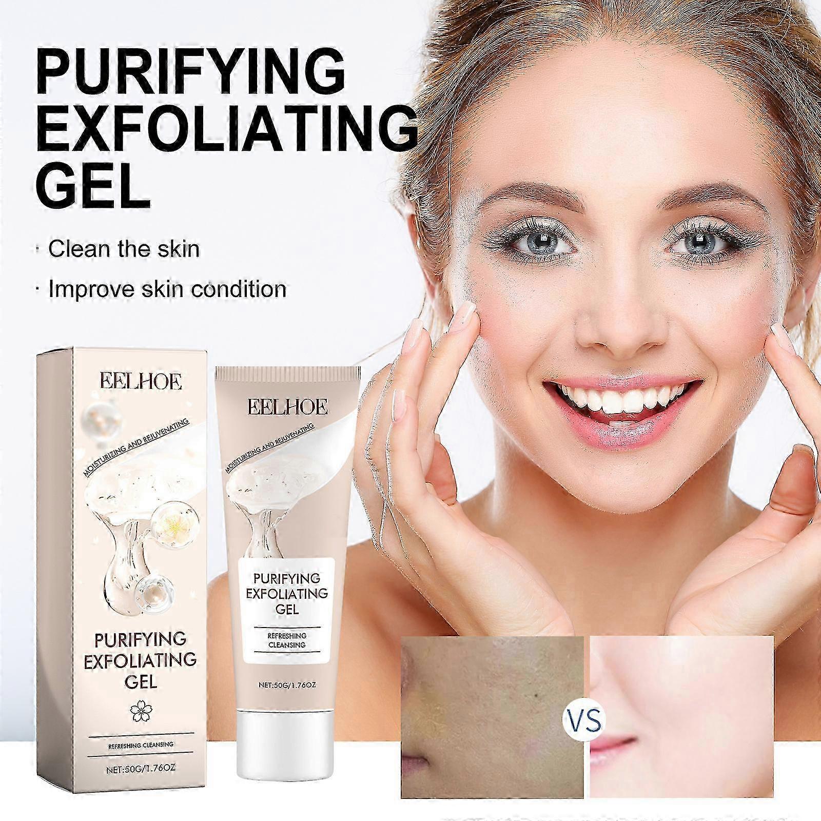 Purifying Exfoliating Gel,Bamboo Charcoal Blackhead,Face and Body Exfoliating Scrub Gel, Deep Cleansing Moisturizing Facial Exfoliator