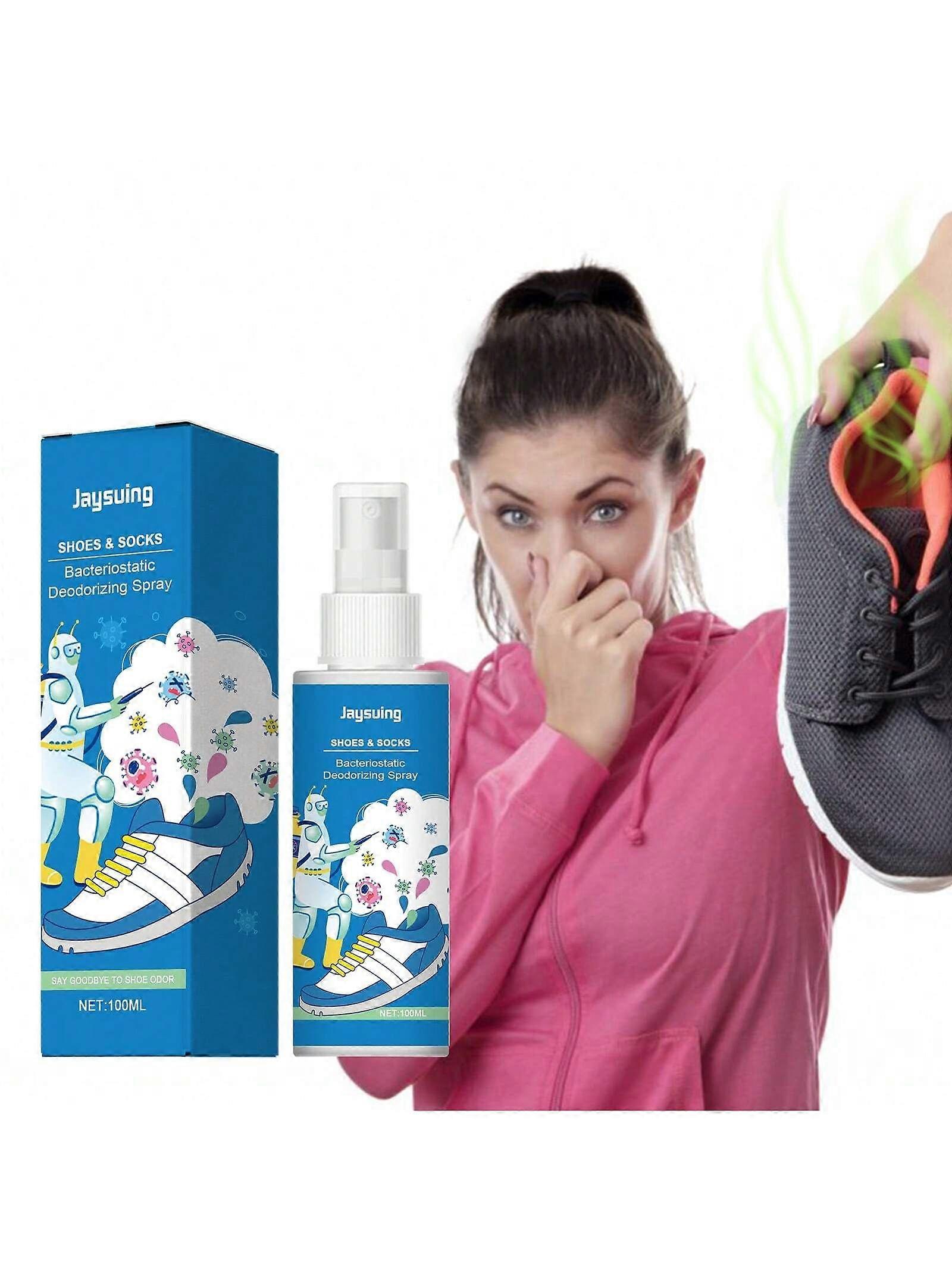 JAYSUING 1pc 100ml Chaussures Chaussettes Déodorant Spray Nettoyage Éliminer Odeur Rapide Anti Transpiration Prévenir Pied Mauvaise Odeur Parfum Durable Désodorisant D’armoire À Chaussures