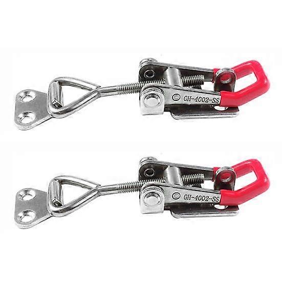 2Pcs GH-4002-SS Stainless Steel Adjustable Toggle Locking Clamp Woodworking Tool