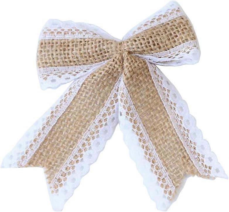 burlap bows, rustic bowknot, wedding decor