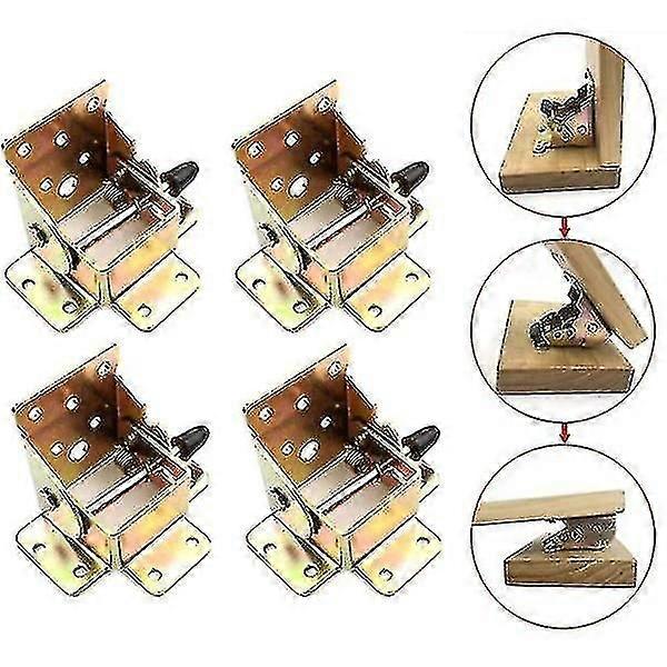 4pcs Folding Table Leg Extension Bracket, Diy Foldable Work Table Legn Bracket