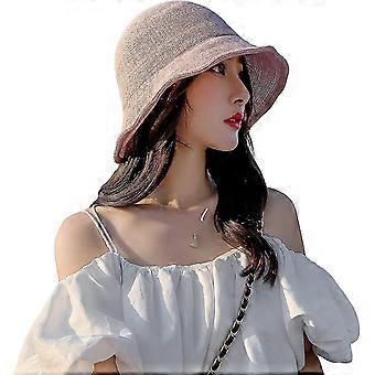 Women Foldable UV Protective Bucket Sun Hat Breathable Travel Cap Summer Beach Stylish Hat