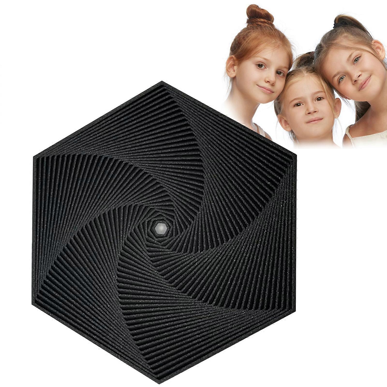 12cm Fractal Fidget Hexagon - Black Anxiety Reliever