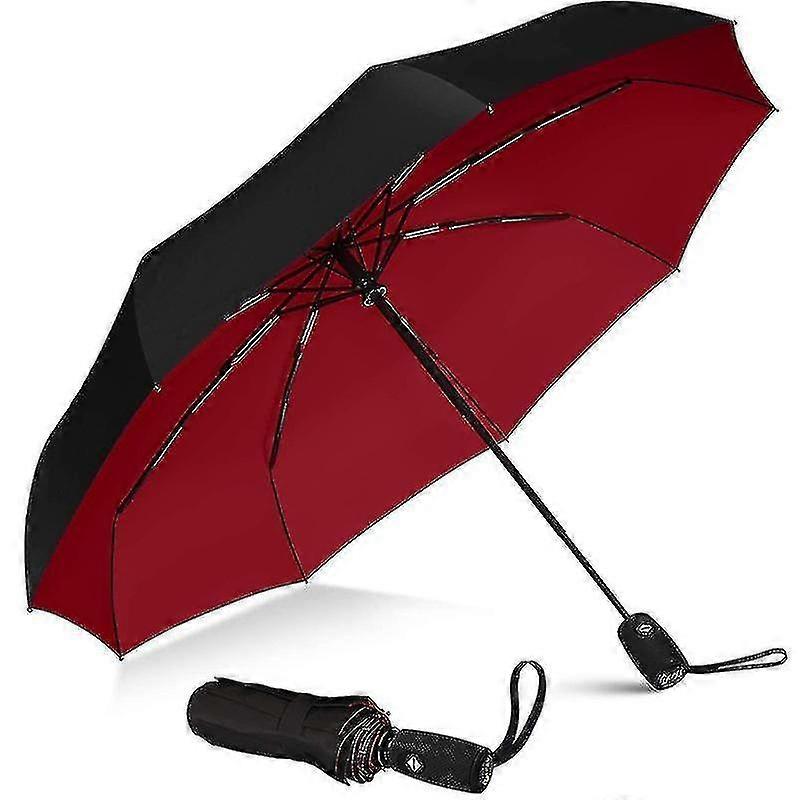 Windproof Travel Umbrella - Windproof, Small - Compact, Lightweight, Automatic, Strong Steel Shaft, 