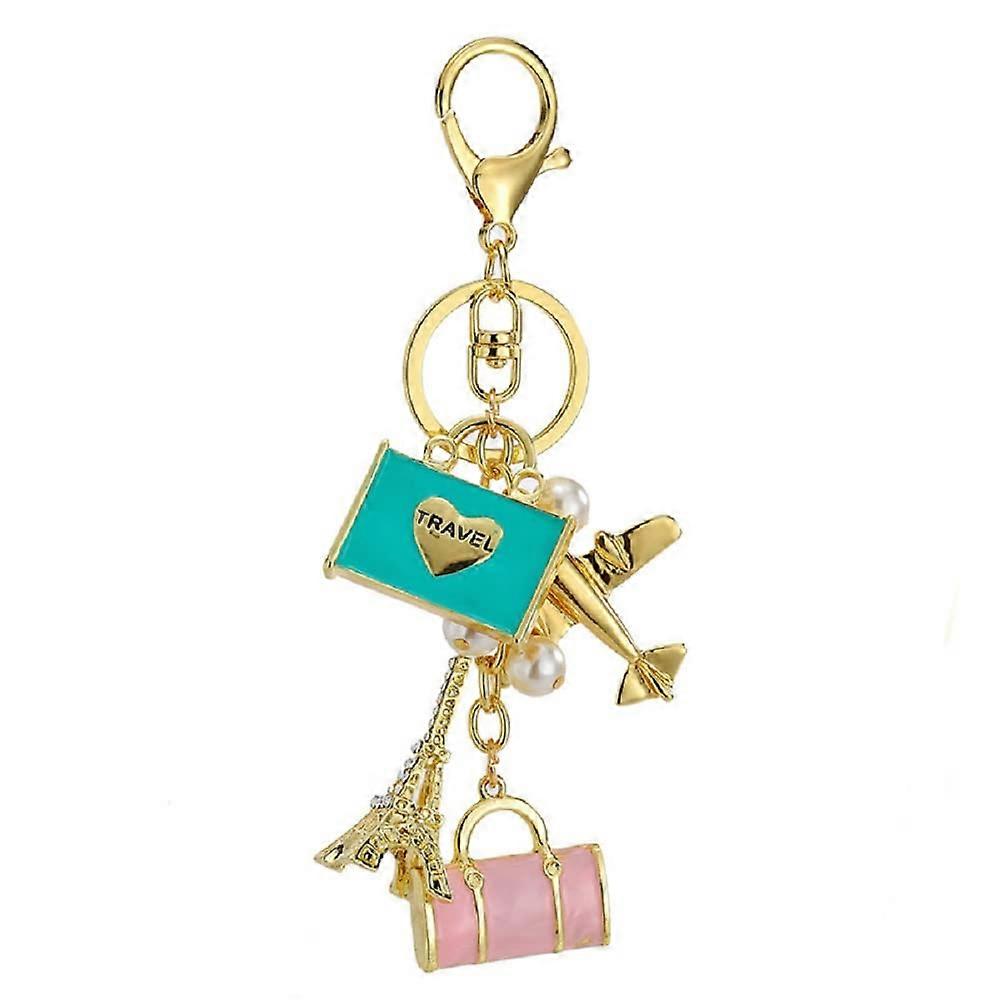 Eiffel Tower rhinestone keychain, creative gift