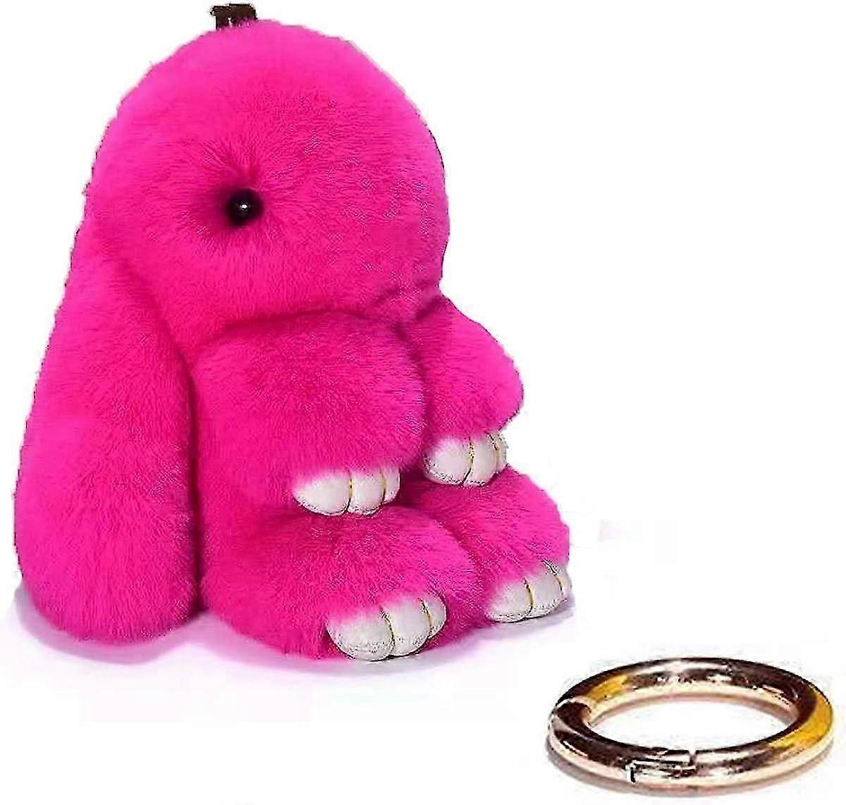 Bunny Keychain Cute Rex Rabbit Faux Fur Keychain Car Handbag Keyring