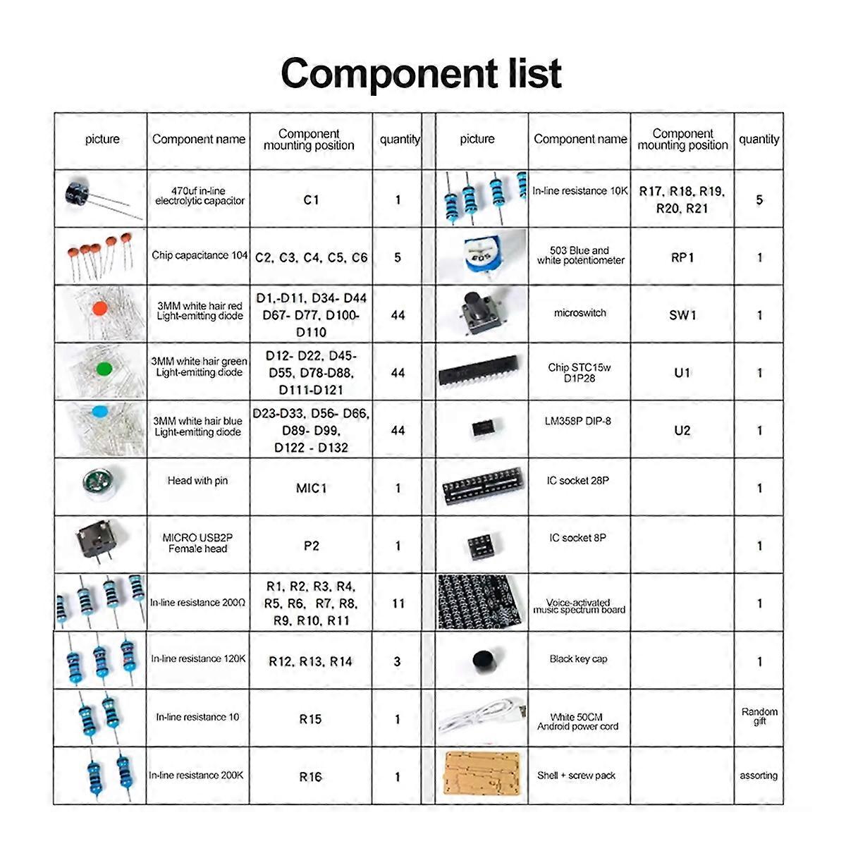 DIY Soldering Kit Spectrum USB Mini Electronic Display Sound Activated Home Stereo Speaker DIY Kit for Leaning Soldering