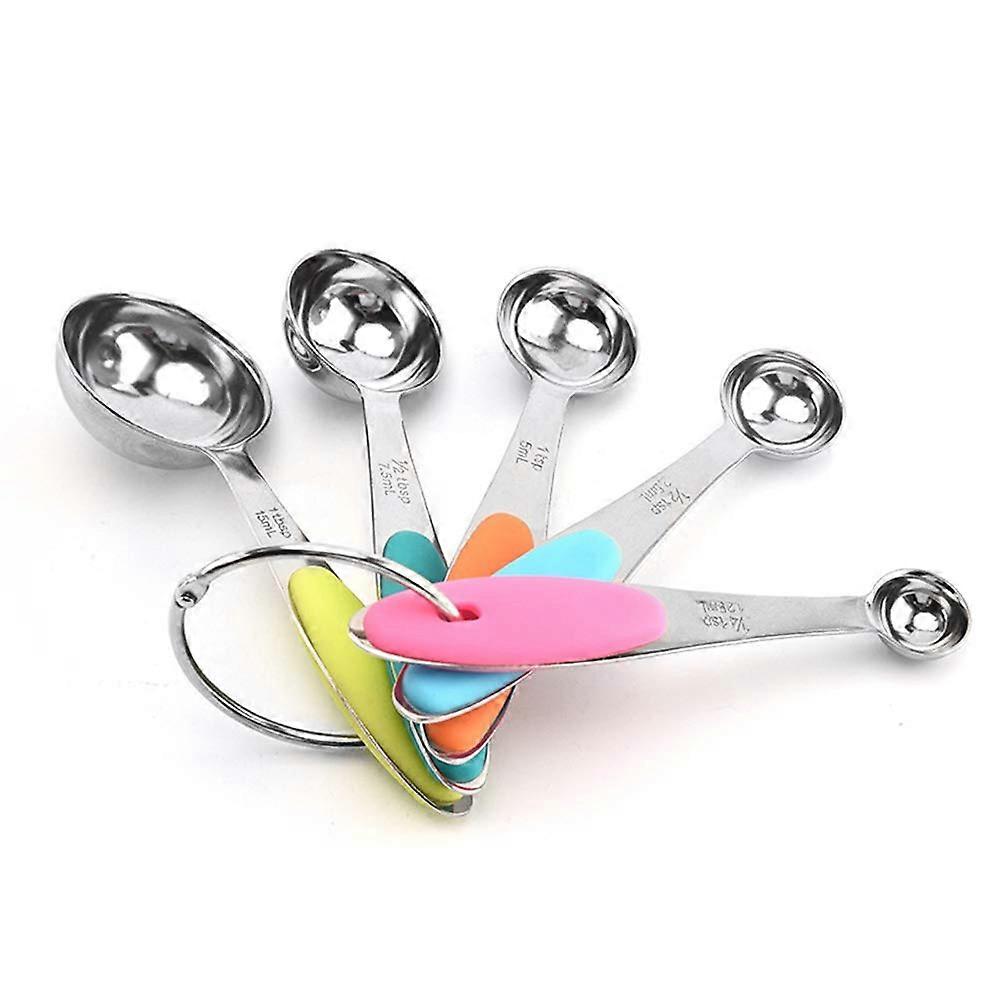 5-piece measuring spoon set stackable stainless steel precision cooking measuring spoons 15 ml to 125 ml
