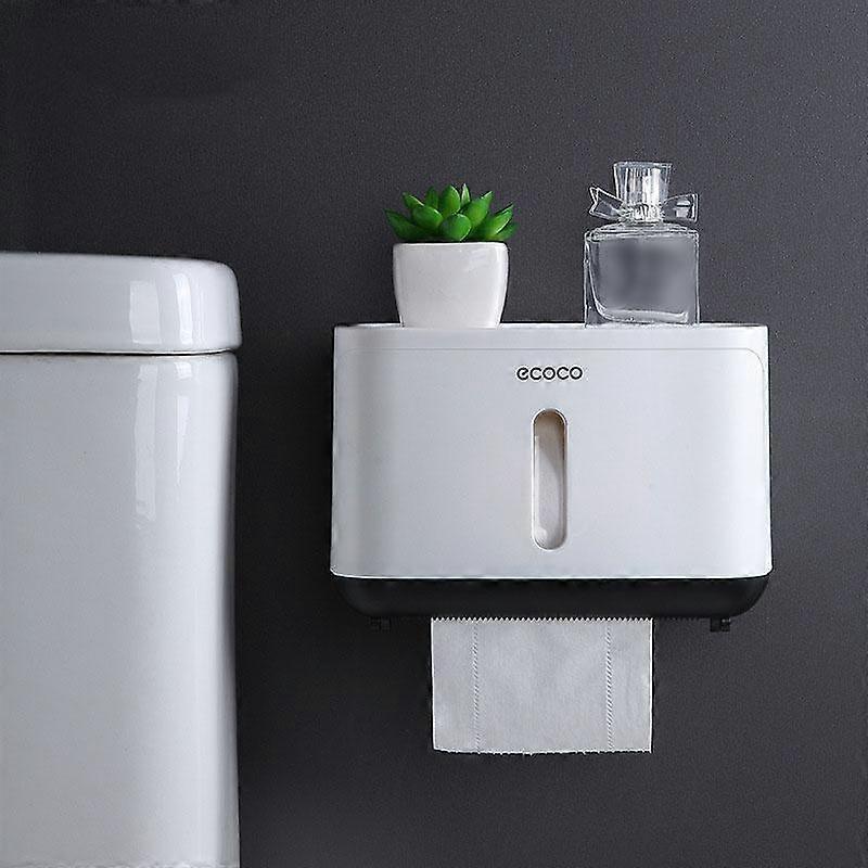 Paper Towel Holder Tissue Box Dispenser Wall Mounted Storage Rack Bathroom Accessories Set