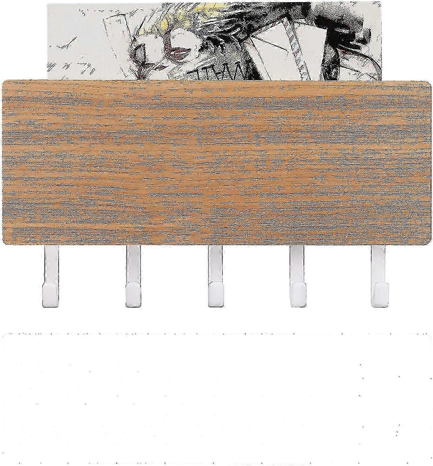 unique Key Board Wood With Shelf Letter Holder Wall Mounting With 5 Hooks