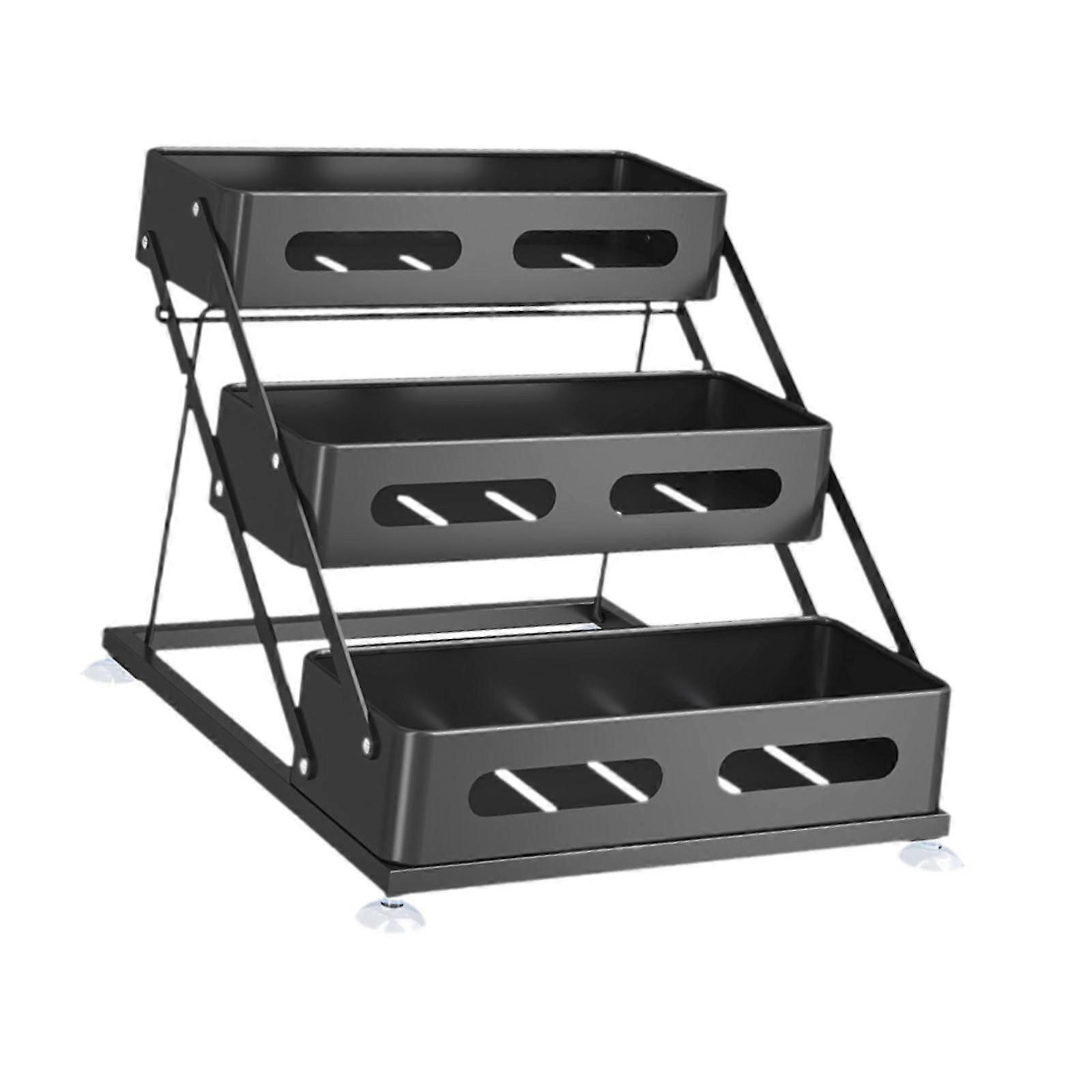3 Tier Spice Rack Stable Space Saving Seasoning Holder for Pantry Table Cafe